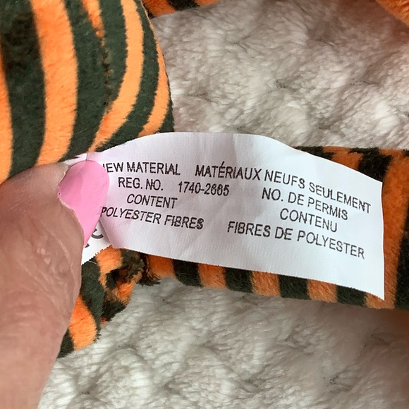 Beverly Hills Teddy Bear Co Plush Rattle Orange Black Striped Dog Stuffed Animal - Picture 8 of 11